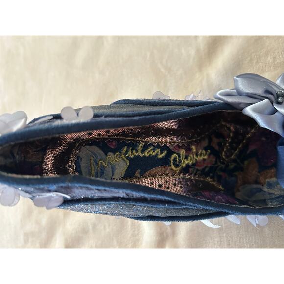 IRREGULAR CHOICE Peach Melba Vintage Floral Heels in Navy, Size 39 - Picture 8 of 12